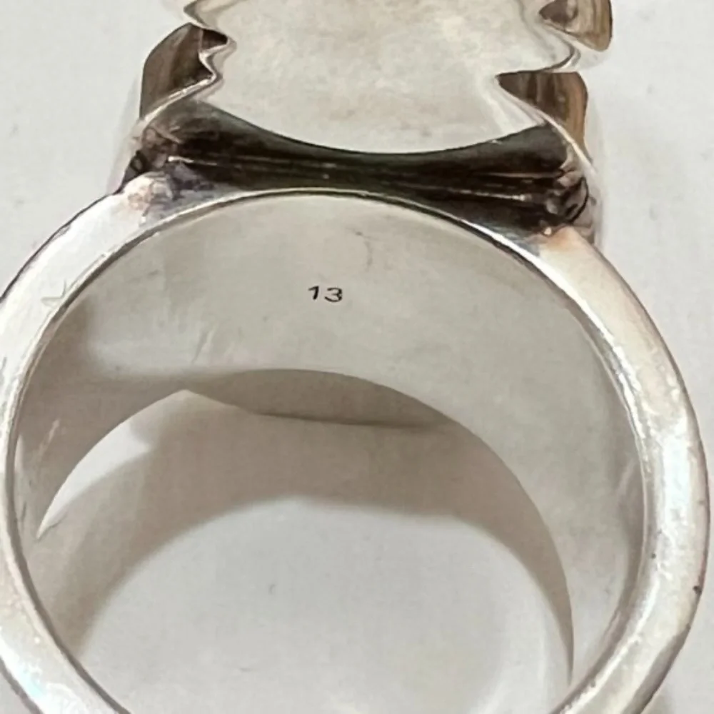 Gucci Ghost 925 Silver GG All Over Logo Pineapple Ring - Size 5.75us - Picture 8 of 16